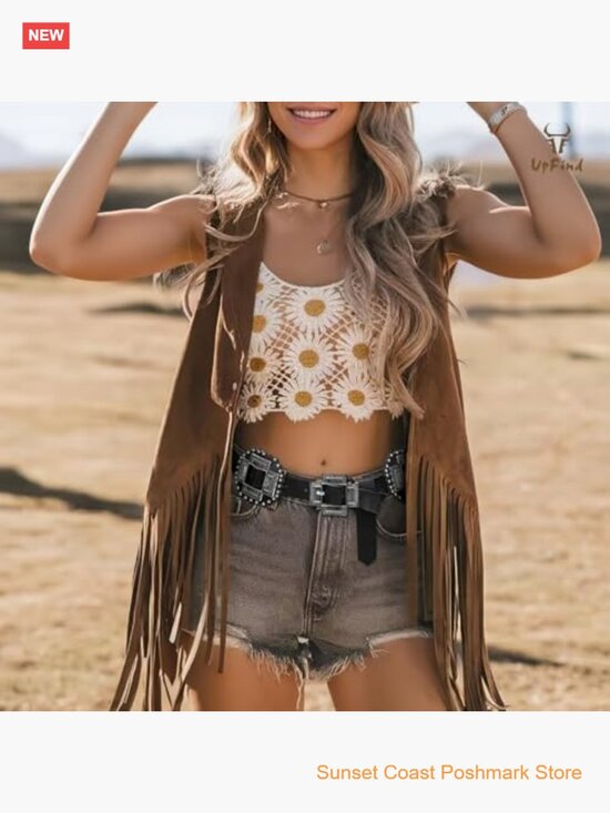 Western Concho Belt Leather Cowgirl Wide Boho Belt for Dresses Jeans